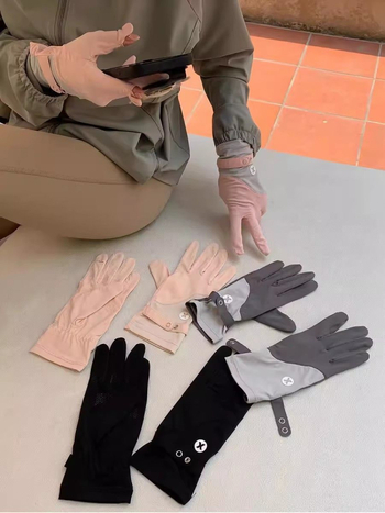 Mănuși de protecție UV pentru ciclism, antiderapante, material ice silk și bumbac