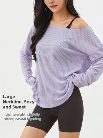 Bluza tricotată cu umeri goi – moale din amestec poliester, 85% poliester 15% viscoză, mâneci lungi, croială lejeră, lungime standardă