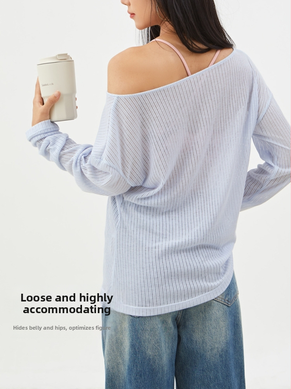 Bezramena adīta blūze – mīksts poliestera maisījums, 85% poliesters 15% viskoze, garas piedurknes, brīvs piegriezums, standarta garums