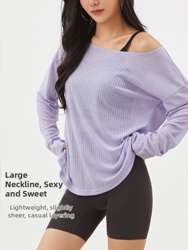 Bluza tricotată cu umeri goi – moale din amestec poliester, 85% poliester 15% viscoză, mâneci lungi, croială lejeră, lungime standardă