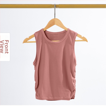 Maiou sport feminin din seria ALL It Takes, țesătură NULS rib respirabilă, compoziție nylon, fără mâneci, lungime pe șolduri