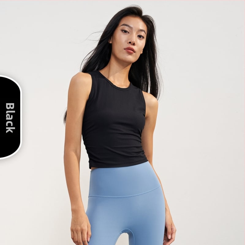 Maiou sport feminin din seria ALL It Takes, țesătură NULS rib respirabilă, compoziție nylon, fără mâneci, lungime pe șolduri