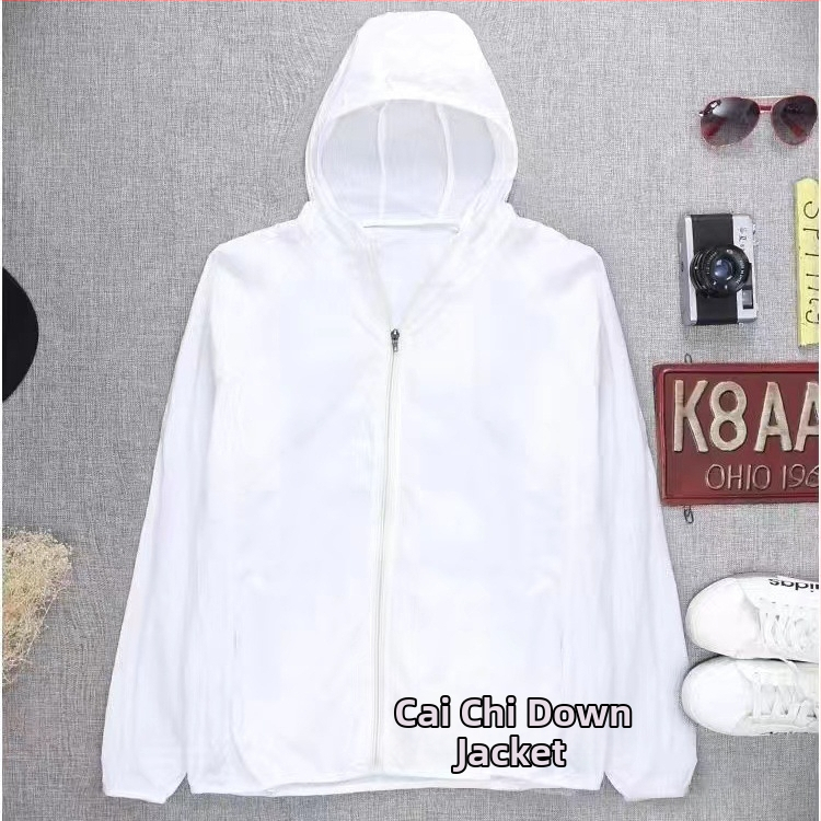 Cardigan cu glugă de protecție solară pentru unisex, respirabil, 100% poliester, vară 2024