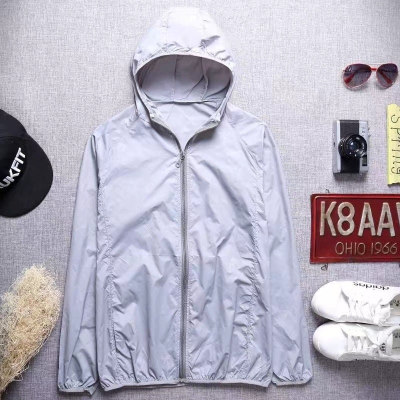 Cardigan cu glugă de protecție solară pentru unisex, respirabil, 100% poliester, vară 2024