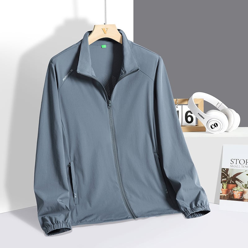 Unisex najlon UPF50+, prozračan, brzo sušenje, vanjski windbreaker sa stand-up ovratnikom, bez kapulje