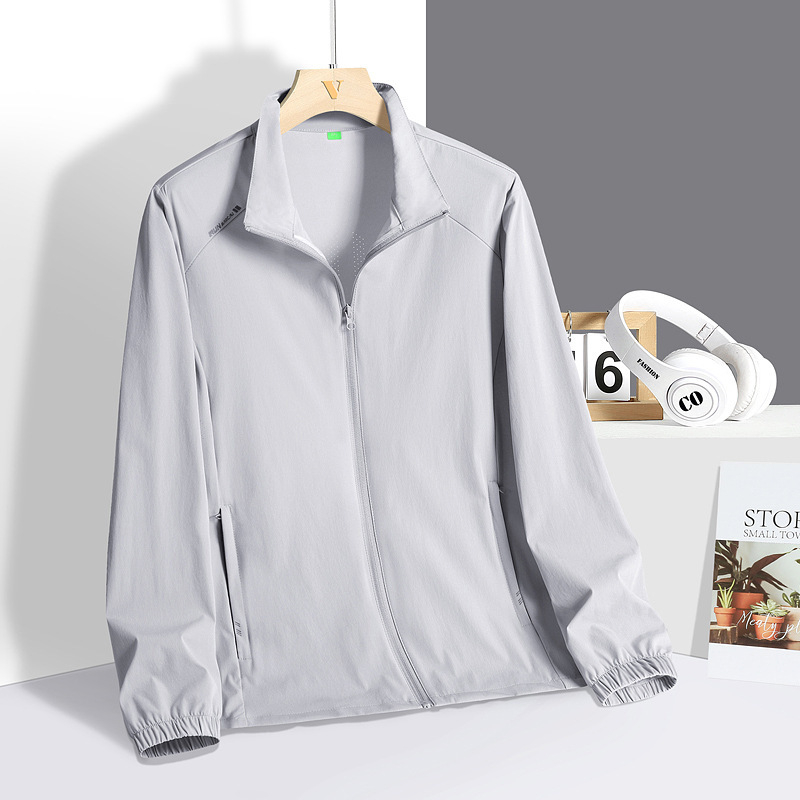 Unisex najlon UPF50+, prozračan, brzo sušenje, vanjski windbreaker sa stand-up ovratnikom, bez kapulje