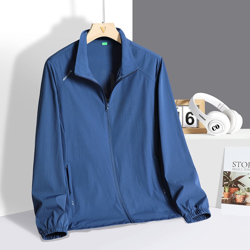 Unisex najlon UPF50+, prozračan, brzo sušenje, vanjski windbreaker sa stand-up ovratnikom, bez kapulje