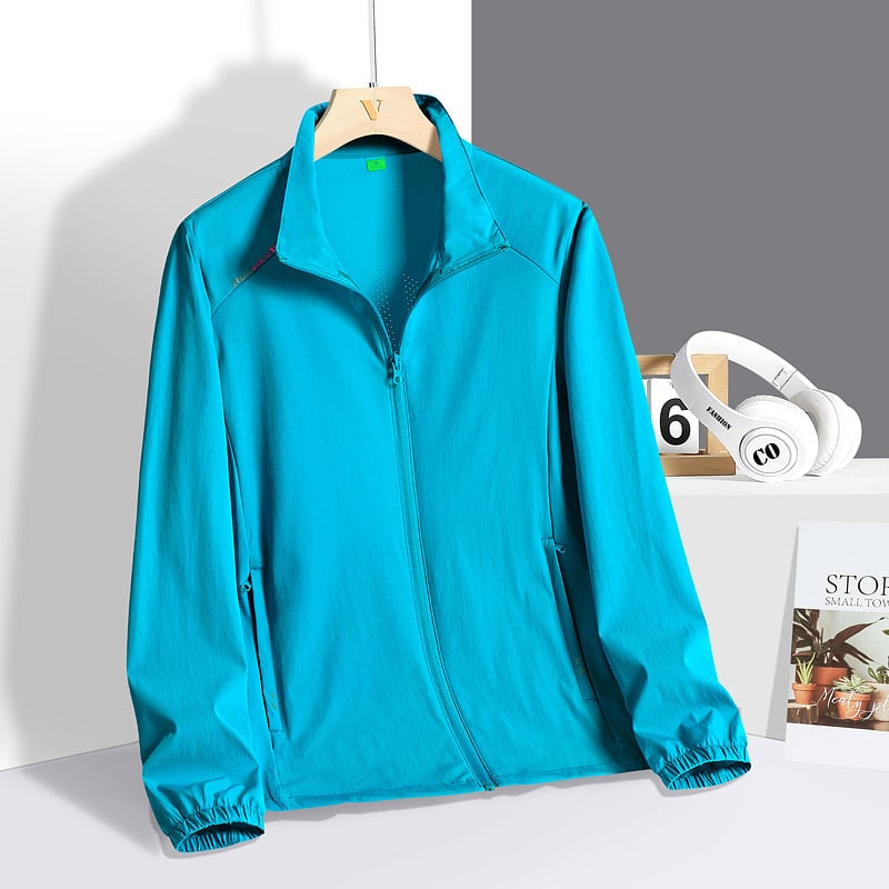 Unisex najlon UPF50+, prozračan, brzo sušenje, vanjski windbreaker sa stand-up ovratnikom, bez kapulje