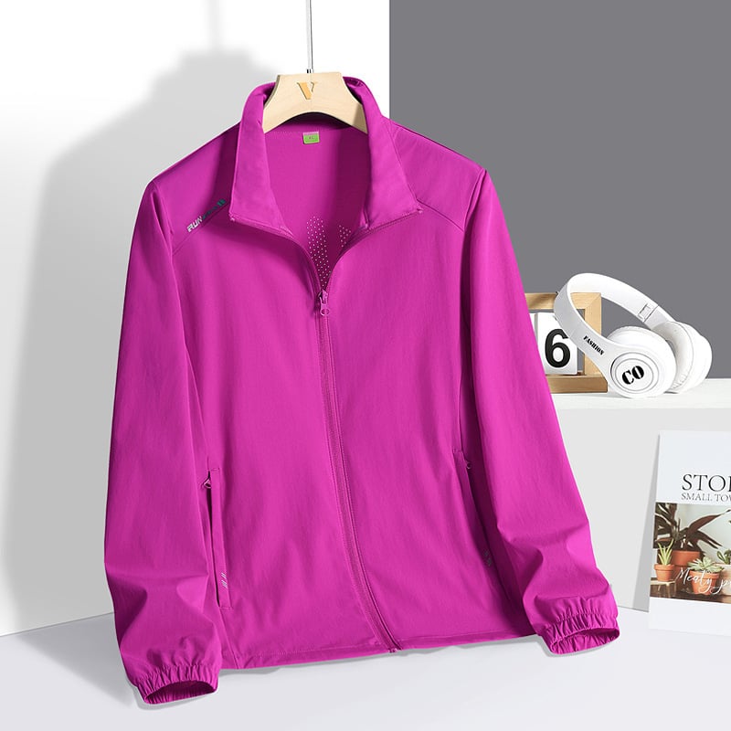 Unisex najlon UPF50+, prozračan, brzo sušenje, vanjski windbreaker sa stand-up ovratnikom, bez kapulje