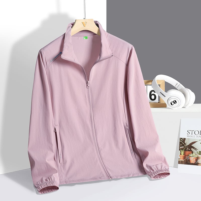 Unisex najlon UPF50+, prozračan, brzo sušenje, vanjski windbreaker sa stand-up ovratnikom, bez kapulje