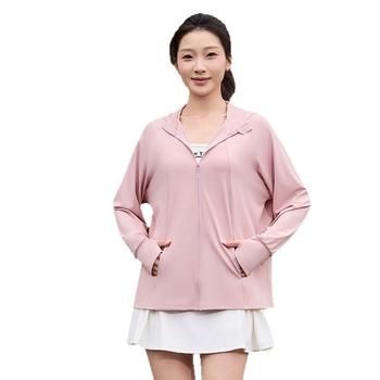 Tricou cu glugă din nylon pentru protecție solară, respirabil, UV, croială lejeră, vara 2024