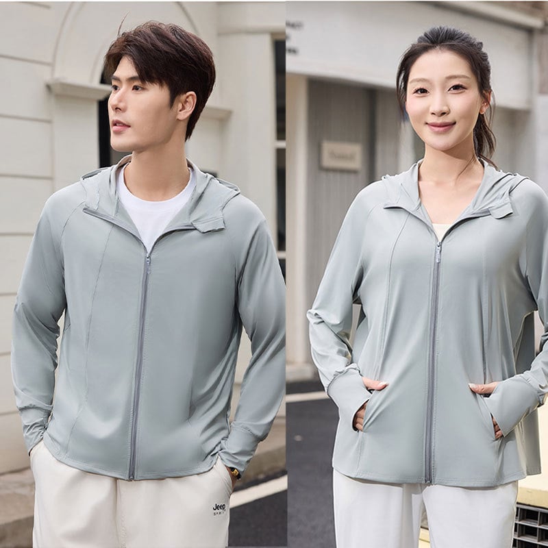 Tricou cu glugă din nylon pentru protecție solară, respirabil, UV, croială lejeră, vara 2024