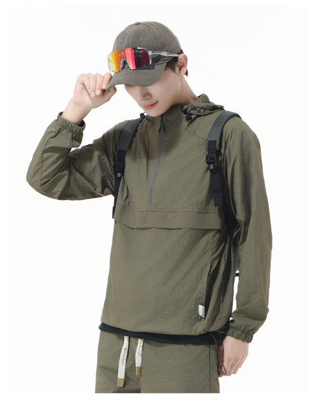 Outdoor windbreaker s kapuljačom za muškarce i žene – UPF40+ UV zaštita, ultralegka najlon tkanina, prozračna, brzo suši