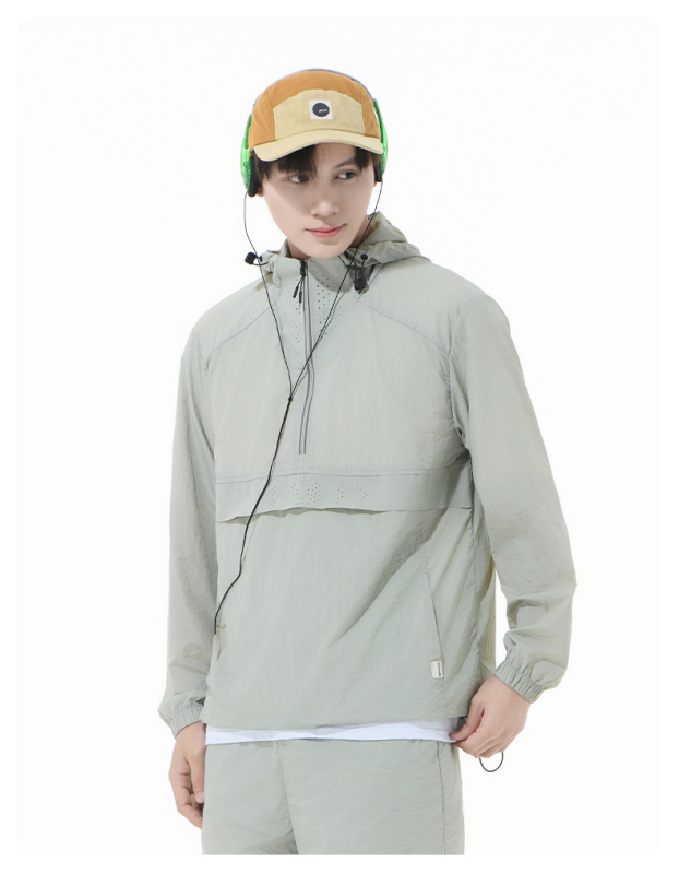 Outdoor windbreaker s kapuljačom za muškarce i žene – UPF40+ UV zaštita, ultralegka najlon tkanina, prozračna, brzo suši