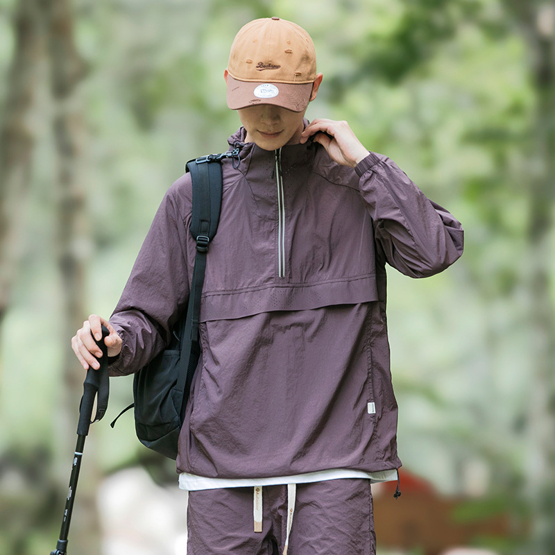 Outdoor windbreaker s kapuljačom za muškarce i žene – UPF40+ UV zaštita, ultralegka najlon tkanina, prozračna, brzo suši