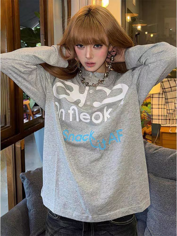 Γυναικεία μπλούζα με μακρύ μανίκι για προστασία από τον ήλιο — στενή γραμμή, Snowflake βαμβάκι με νάιλον, UPF 30+