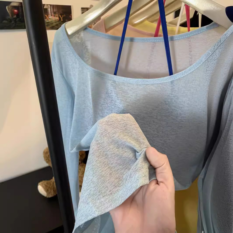Bluza za zaštitu od sunca s asimetričnim krojem, lagani ljetni top s dugim zvonastim rukavima, jednobojna