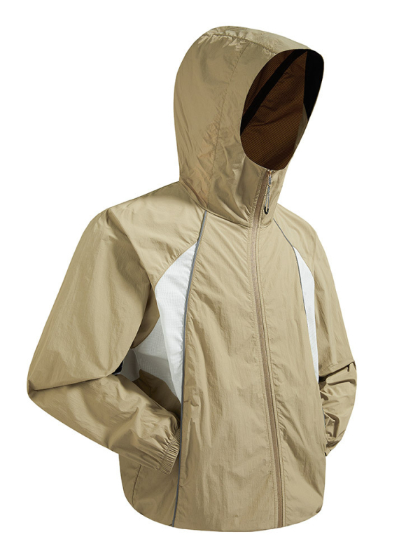 Unisex outdoor windbreaker s UV zaštitom 50+, prozračan, brzo se suši, kapuljača, 100% poliester