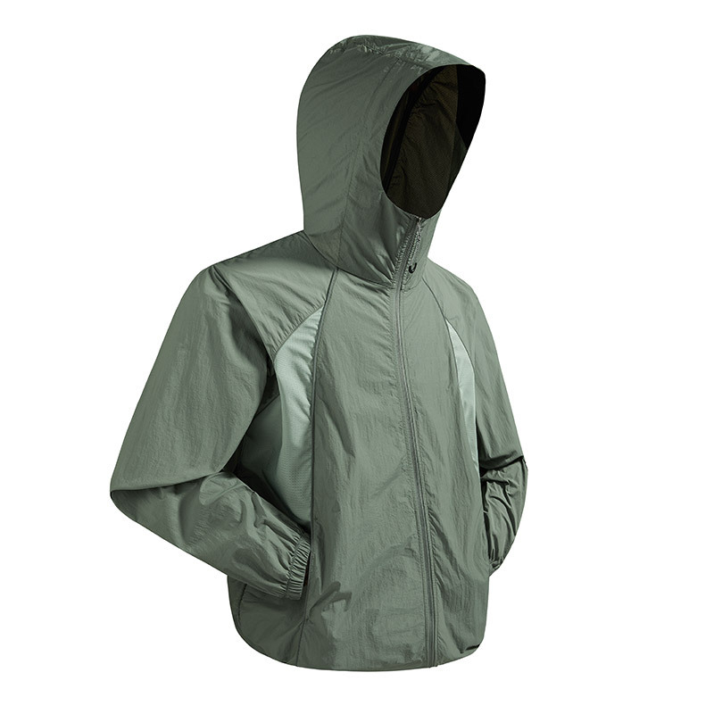 Unisex outdoor windbreaker s UV zaštitom 50+, prozračan, brzo se suši, kapuljača, 100% poliester