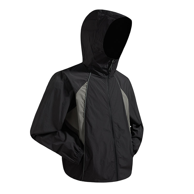 Unisex outdoor windbreaker s UV zaštitom 50+, prozračan, brzo se suši, kapuljača, 100% poliester