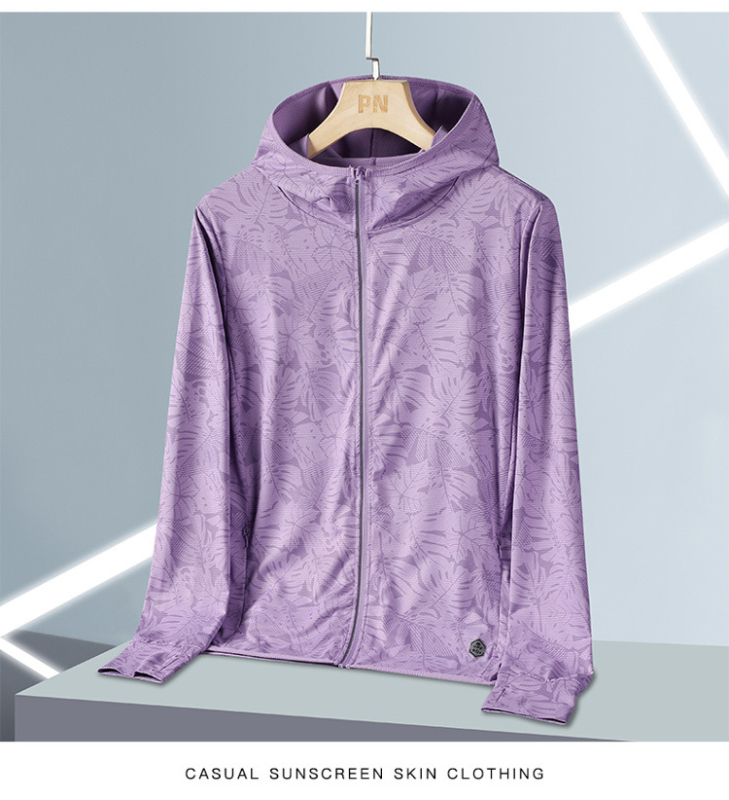 Unisex ljetni windbreaker za vanjsku upotrebu (prozračan poliester, SPF 30 UV zaštita, kapuljača, cvjetni uzorak)