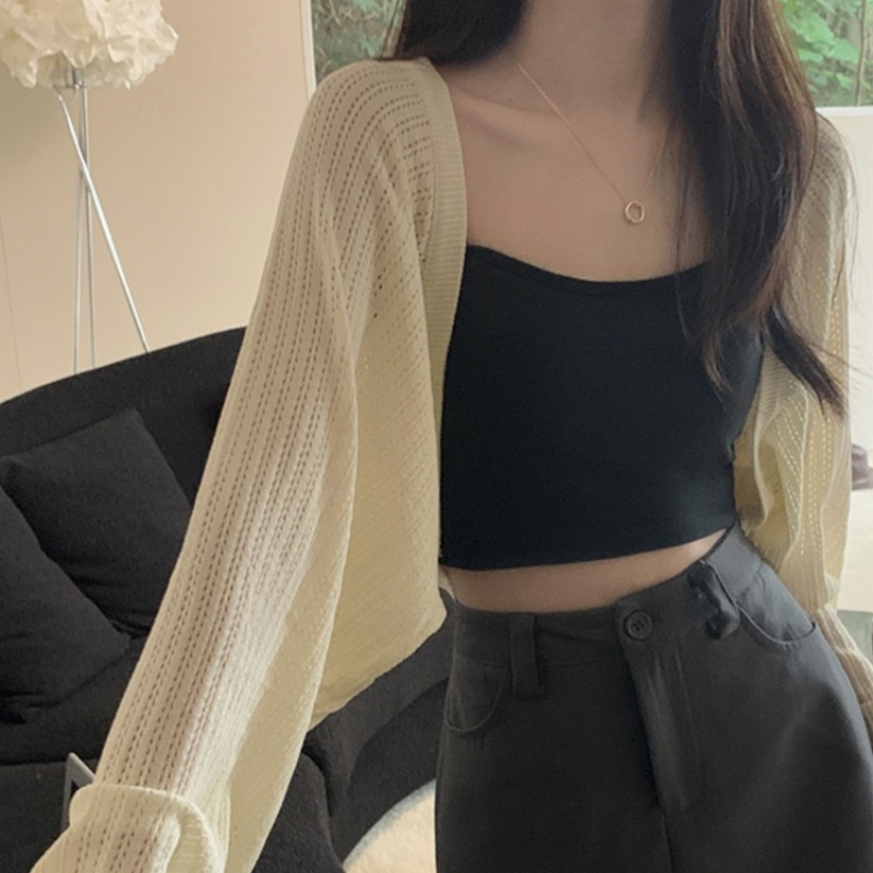 Cardigan tricotat cu mâneci bat, lungime scurtă, culoare solidă, tricot din spandex–viscoză, primăvara 2025