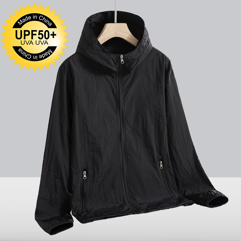 Ice Silk UV zaštitna vanjska windbreaker s kapuljačom, prozračna, lagana za ljeto, za ribolov i vožnju bicikla