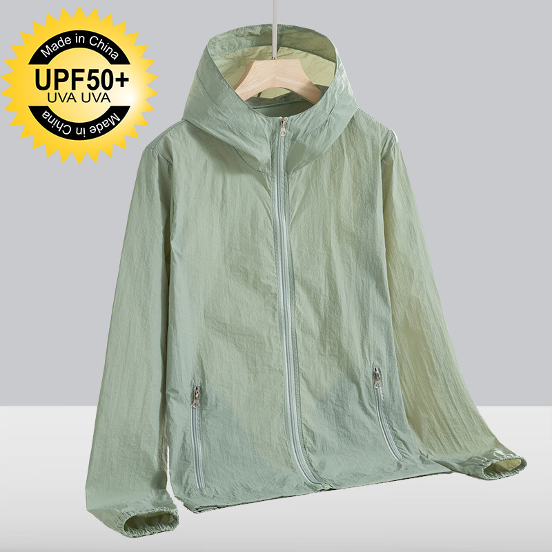 Ice Silk UV zaštitna vanjska windbreaker s kapuljačom, prozračna, lagana za ljeto, za ribolov i vožnju bicikla
