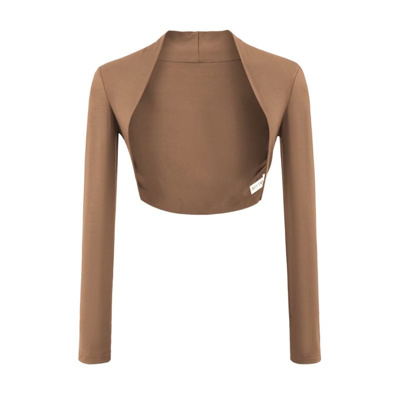 Kardigan s dugim rukavima i UV zaštitom, Kendall Jenner stil, pamuk/elastan, slim fit, jednobojni