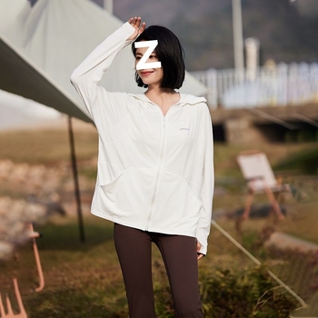 Jachetă cu protecție solară, cu glugă, respirabilă și ușoară, UPF50+ Ice Silk țesătură