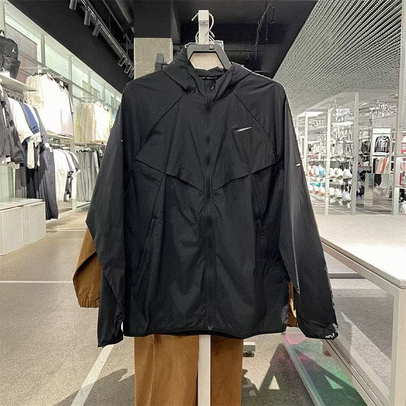 Jachetă de exterior tip windbreaker cu glugă, protecție UV 50+, uscare rapidă, respirabilă, ultraușoară