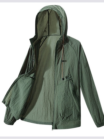 Jachetă din nylon pentru bărbați, protecție UV UPF50+, respirabilă, uscare rapidă, evacuare a umezelii