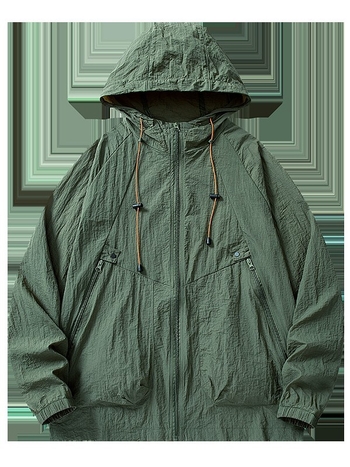 Jachetă din nylon pentru bărbați, protecție UV UPF50+, respirabilă, uscare rapidă, evacuare a umezelii