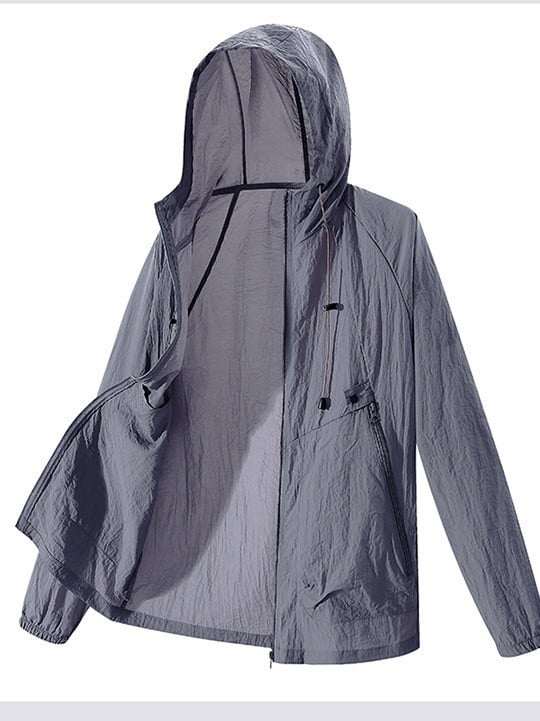 Jachetă din nylon pentru bărbați, protecție UV UPF50+, respirabilă, uscare rapidă, evacuare a umezelii