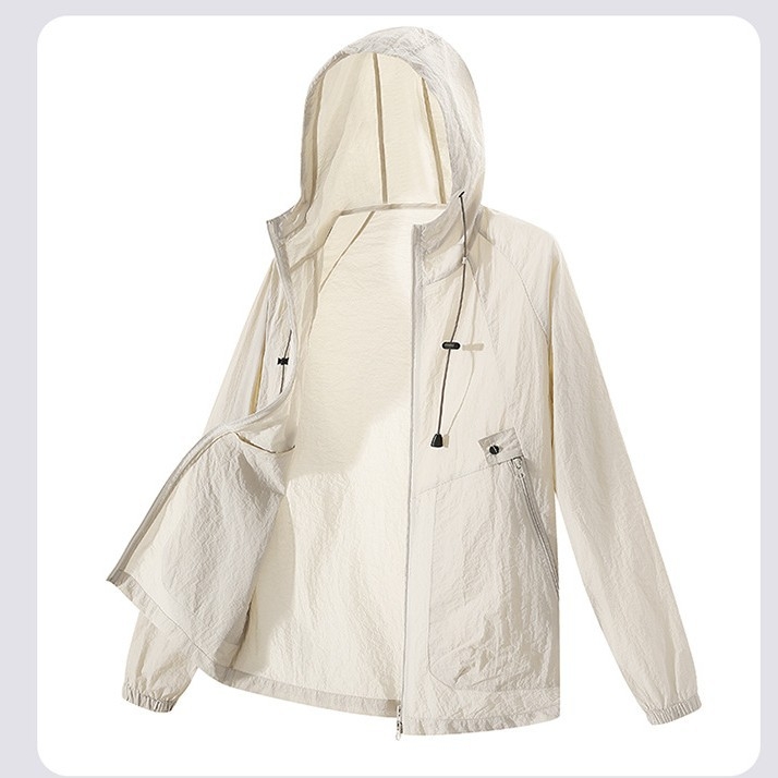 Jachetă din nylon pentru bărbați, protecție UV UPF50+, respirabilă, uscare rapidă, evacuare a umezelii