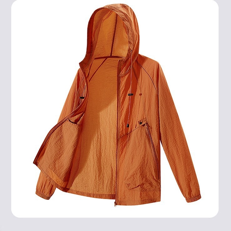 Jachetă din nylon pentru bărbați, protecție UV UPF50+, respirabilă, uscare rapidă, evacuare a umezelii