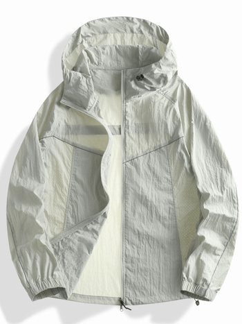 Unisex lagana najlonska windbreaker jakna s kapuljom, UPF50+ UV zaštita