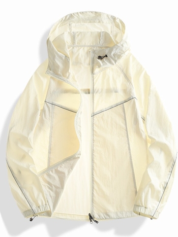 Unisex lagana najlonska windbreaker jakna s kapuljom, UPF50+ UV zaštita