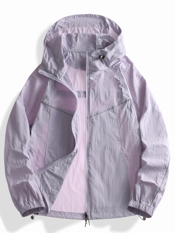 Unisex lagana najlonska windbreaker jakna s kapuljom, UPF50+ UV zaštita