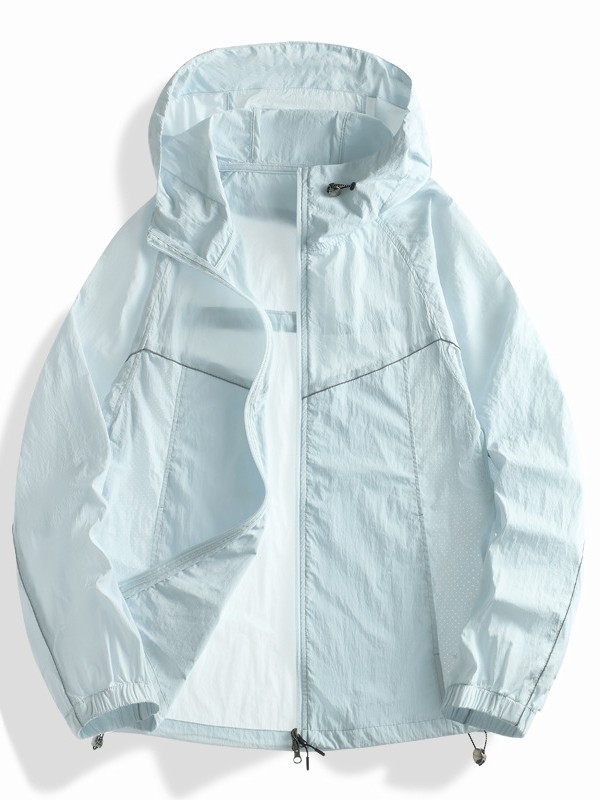Unisex lagana najlonska windbreaker jakna s kapuljom, UPF50+ UV zaštita