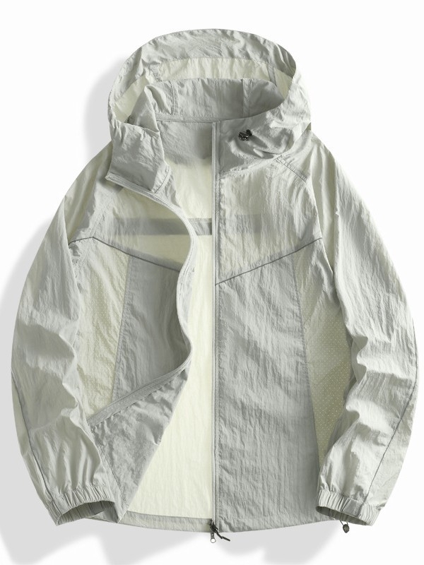 Unisex lagana najlonska windbreaker jakna s kapuljom, UPF50+ UV zaštita