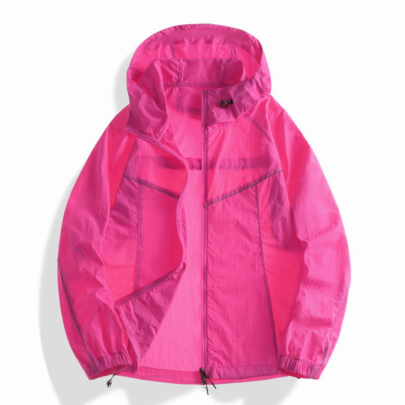 Unisex lagana najlonska windbreaker jakna s kapuljom, UPF50+ UV zaštita