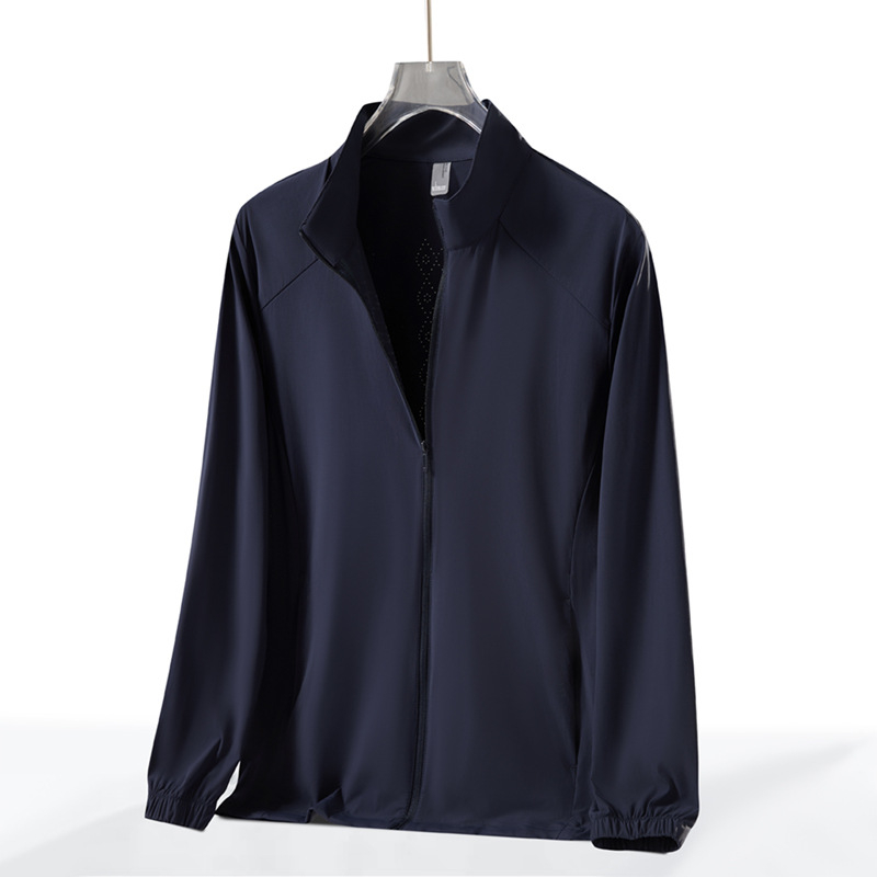 Unisex windbreaker s UV zaštitom UPF50+ s stojećim ovratnikom, prozračni Ice Silk materijal, brzo suši, lagan, za planinarenje kampiranje i vožnju biciklom