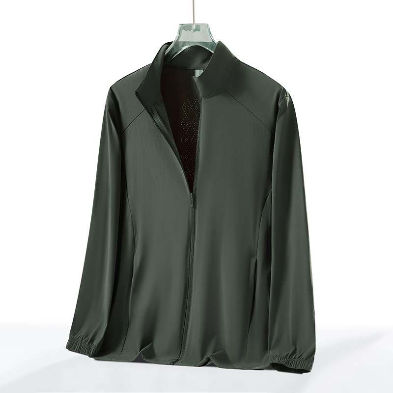 Unisex windbreaker s UV zaštitom UPF50+ s stojećim ovratnikom, prozračni Ice Silk materijal, brzo suši, lagan, za planinarenje kampiranje i vožnju biciklom