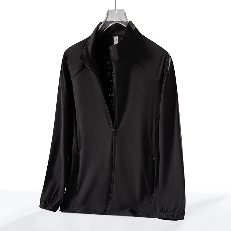 Unisex windbreaker s UV zaštitom UPF50+ s stojećim ovratnikom, prozračni Ice Silk materijal, brzo suši, lagan, za planinarenje kampiranje i vožnju biciklom