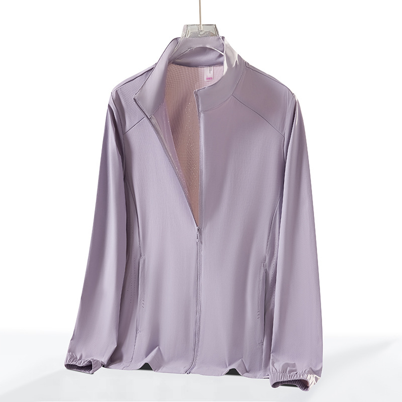 Unisex windbreaker s UV zaštitom UPF50+ s stojećim ovratnikom, prozračni Ice Silk materijal, brzo suši, lagan, za planinarenje kampiranje i vožnju biciklom