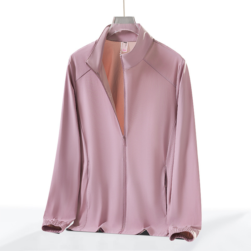 Unisex windbreaker s UV zaštitom UPF50+ s stojećim ovratnikom, prozračni Ice Silk materijal, brzo suši, lagan, za planinarenje kampiranje i vožnju biciklom