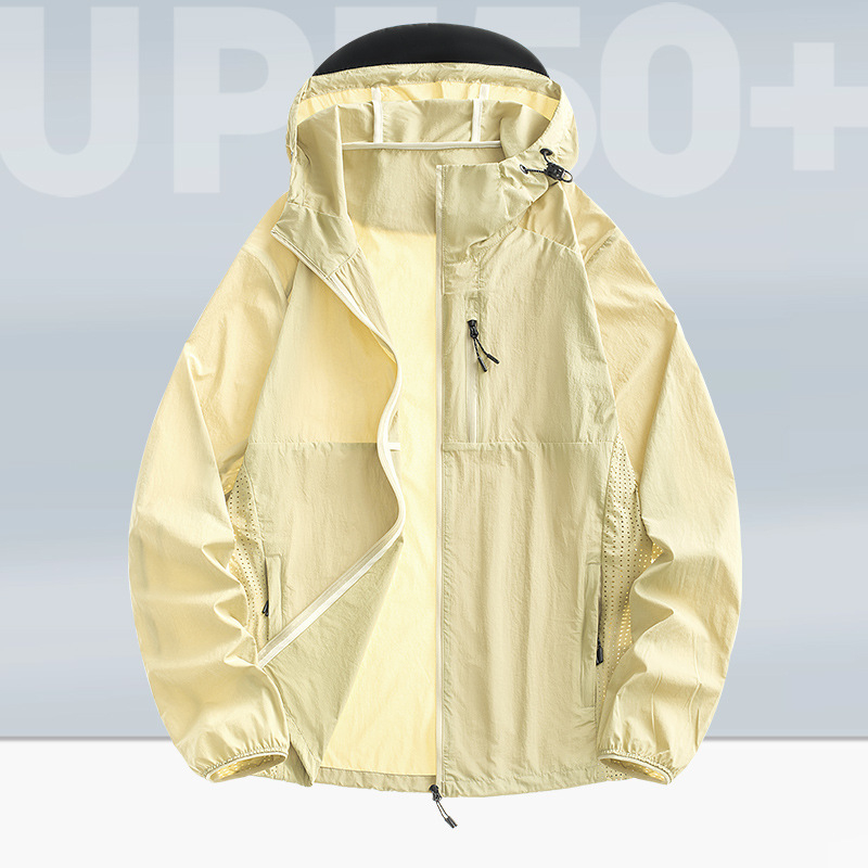 Unisex jachetă ușoară de vară cu protecție UV UPF50+, nailon, cu glugă, pentru drumeții, camping și pescuit