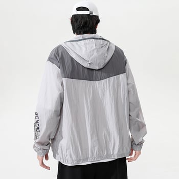 Jachetă cu glugă pentru exterior, ușoară, respirabilă, protecție UV UPF40+, uscare rapidă din nailon