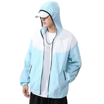 Jachetă cu glugă pentru exterior, ușoară, respirabilă, protecție UV UPF40+, uscare rapidă din nailon